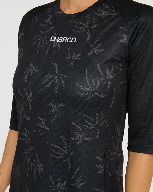 Womens 3/4 Sleeve Jersey | Leopard Palm
