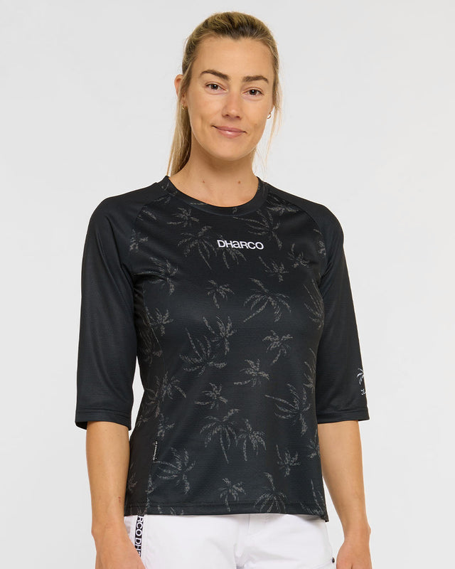 Womens 3/4 Sleeve Jersey | Leopard Palm